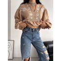 166001 COFFEE BLOUSE