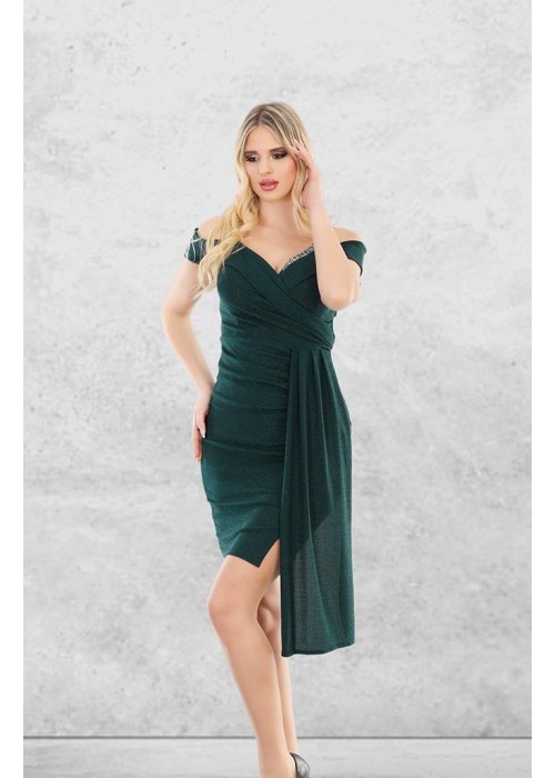 170018 GREEN COCKTAİL DRESS