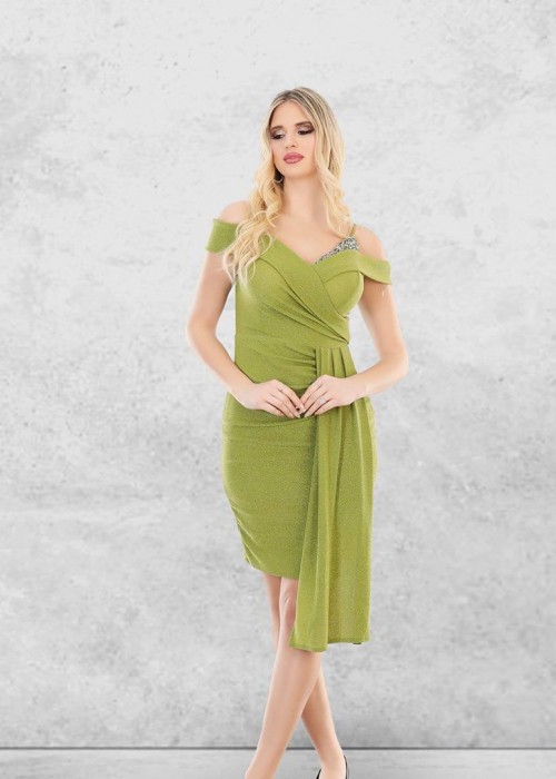 170020 GREEN COCKTAİL DRESS