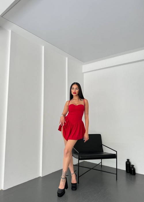 180707 ROT KLEID MIKROSTOFF