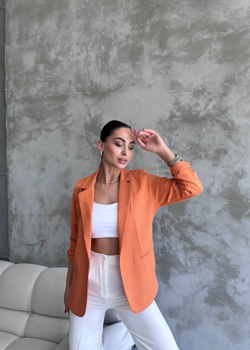 180924 ORANGE JACKET LINEN FABRIC