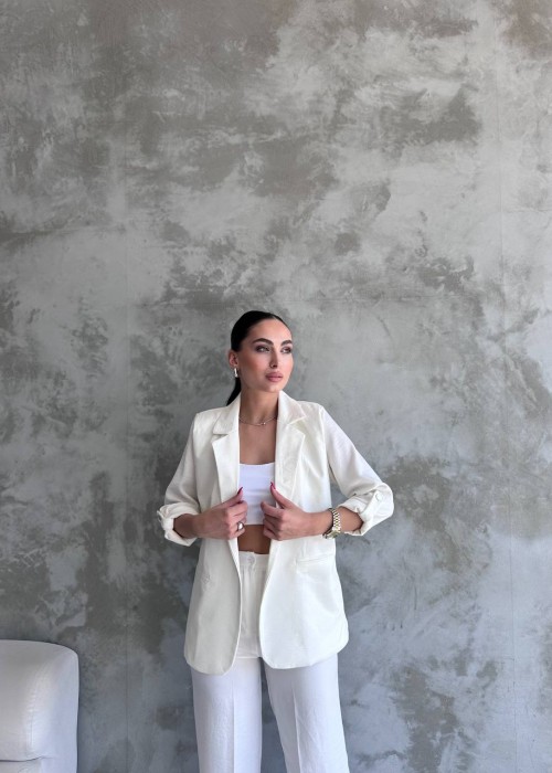 180927 WHITE JACKET LINEN FABRIC