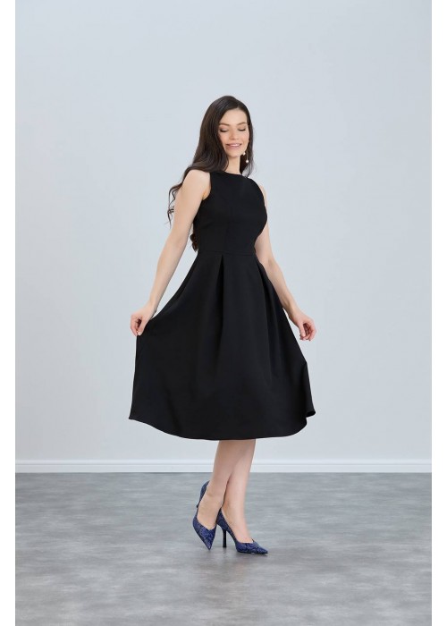 180963 SCHWARZ KLEID Dabil-Stoff.