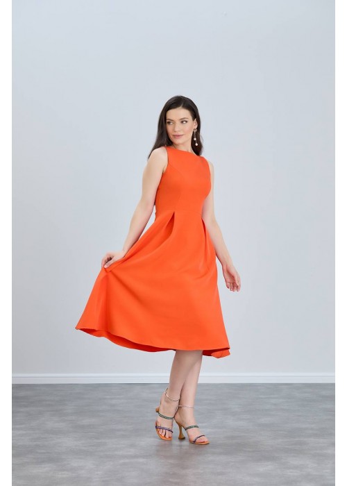 180965 ORANGE KLEID Dabil-Stoff.