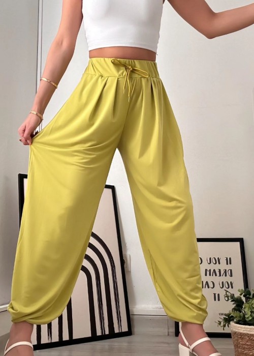 181795 MUSTARD TROUSERS Sandy fabric