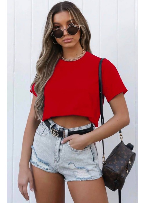 182756 RED BLOUSE CROP