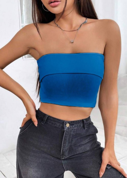 183196 BLUE BLOUSE CROP