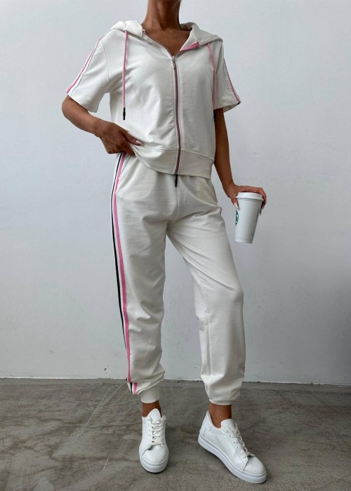 185364 WHITE TRACKSUIT 2 yarn fabrics