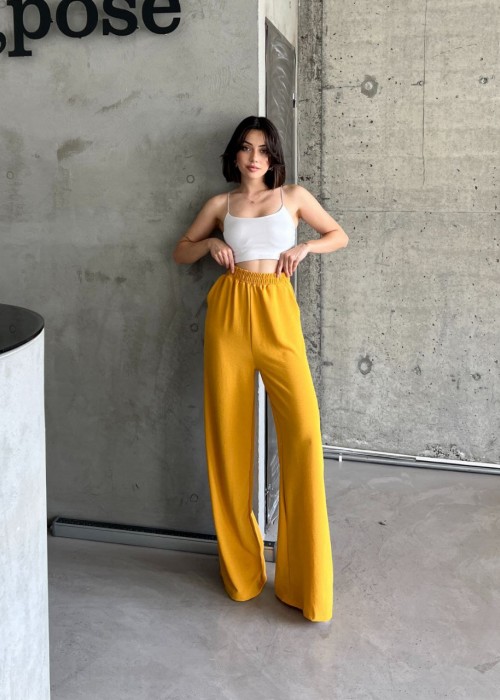 185519 MUSTARD TROUSERS AYROBİN FABRIC