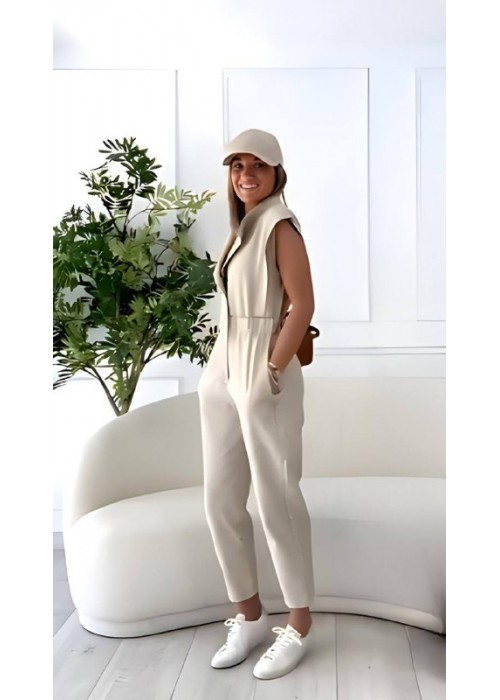 185805 BEIGE OVERALLS Gabardin fabric