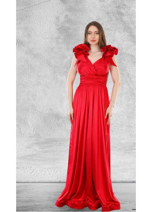 186018 RED COCKTAİL DRESS