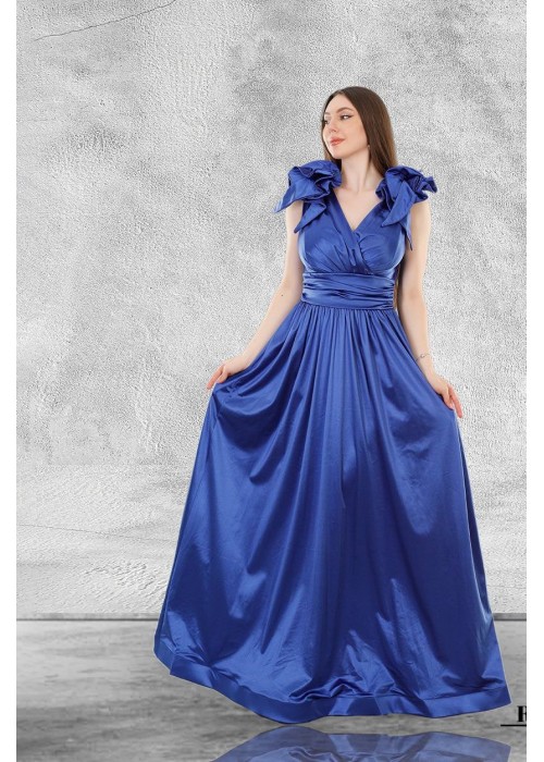 186019 BLUE COCKTAİL DRESS