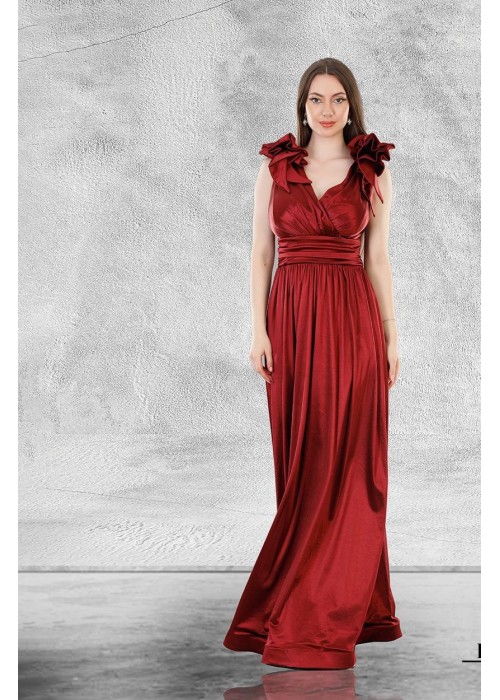 186020 BORDO COCKTAİL DRESS