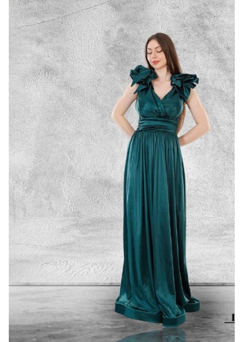 186022 GREEN COCKTAİL DRESS