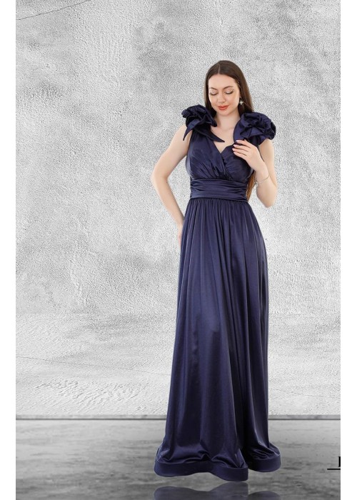 186023 NAVY BLUE COCKTAİL DRESS