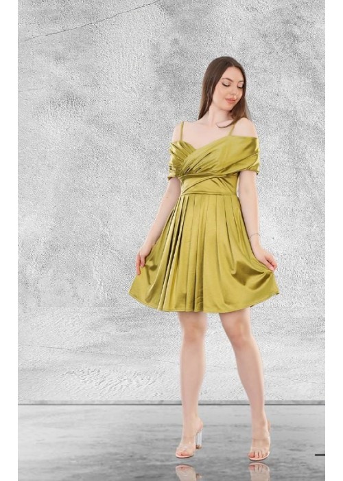 186031 GREEN COCKTAİL DRESS