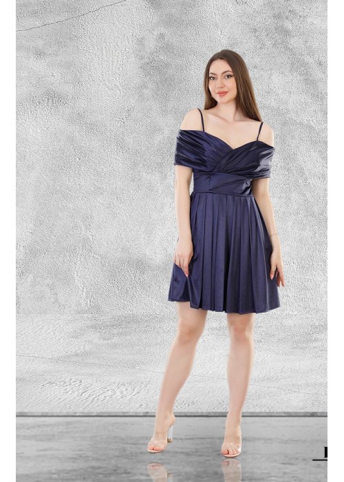 186033 NAVY BLUE COCKTAİL DRESS