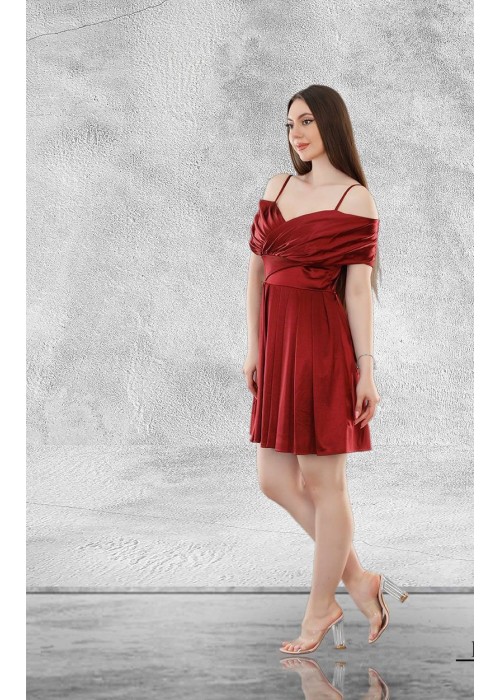 186034 RED COCKTAİL DRESS