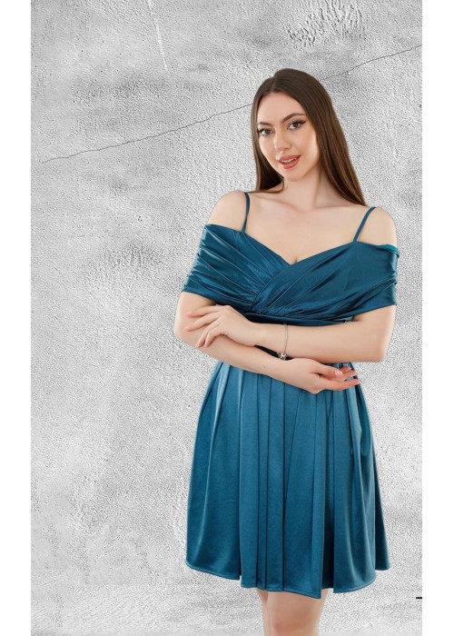 186036 GREEN COCKTAİL DRESS