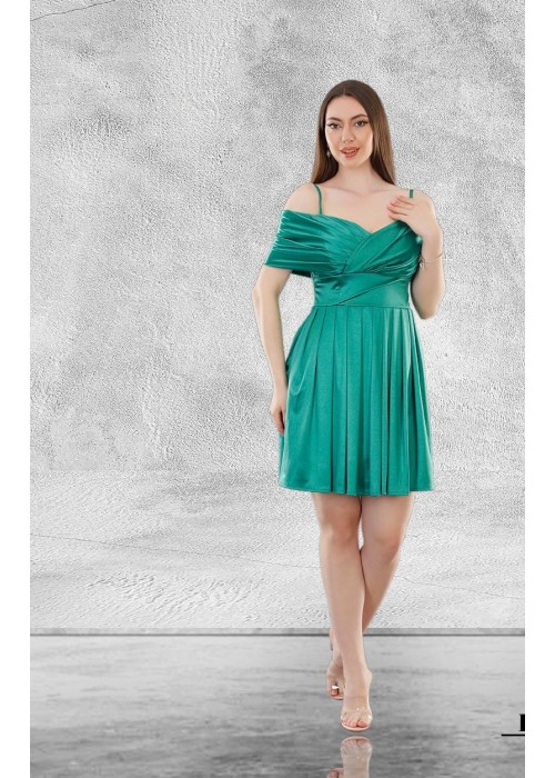 186039 GREEN COCKTAİL DRESS