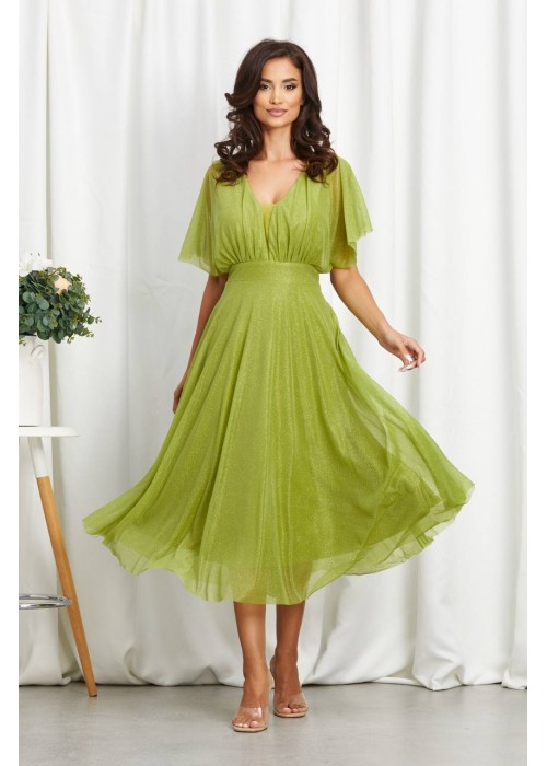 186042 GREEN COCKTAİL DRESS