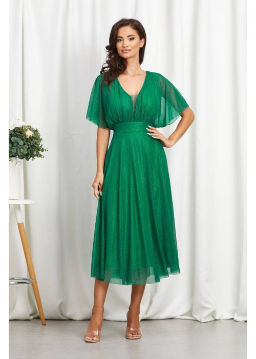 186043 GREEN COCKTAİL DRESS