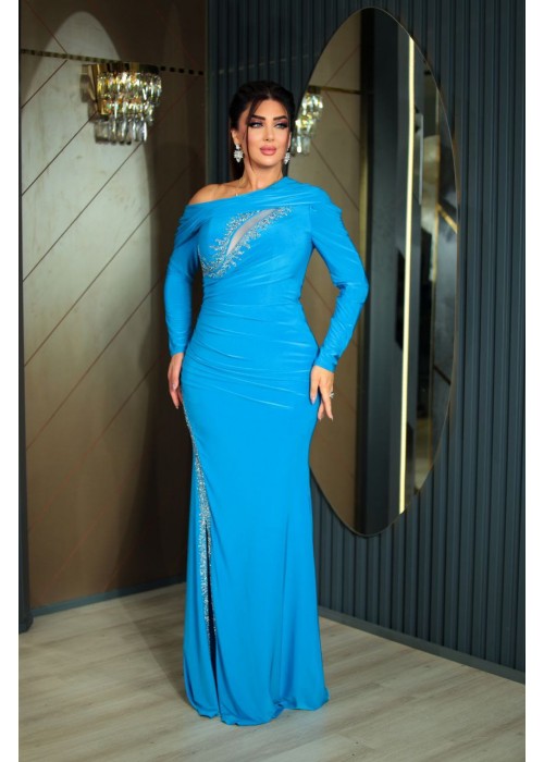 186258 BLUE COCKTAİL DRESS