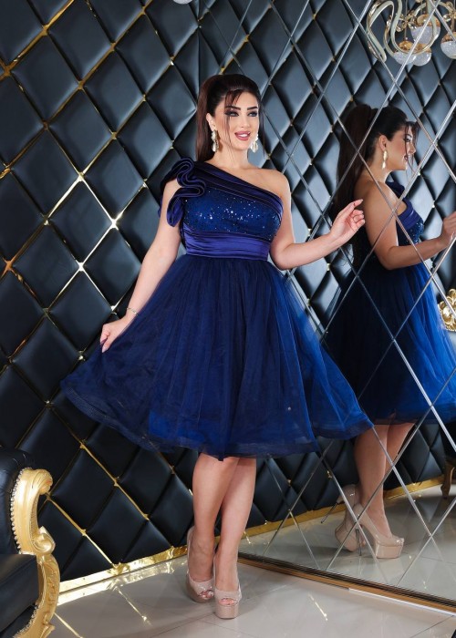 186585 BLUE COCKTAİL DRESS