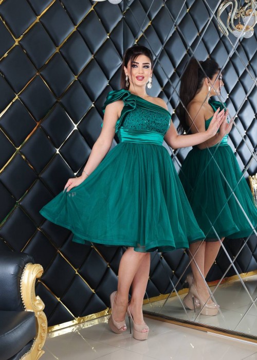 186587 GREEN COCKTAİL DRESS