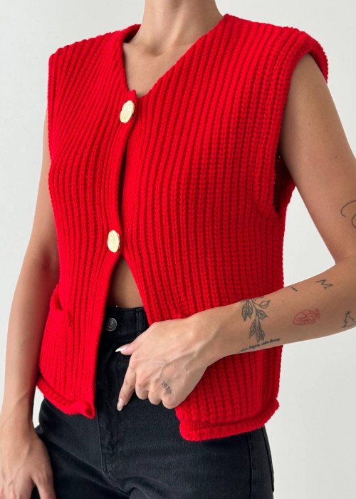 186978 RED VEST KNITWEAR