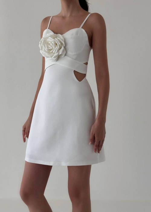 187238 WHITE COCKTAİL DRESS