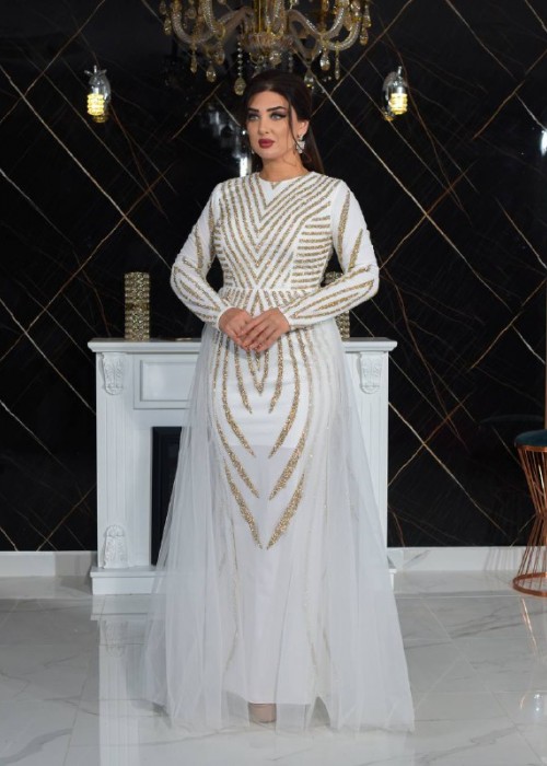 187545 WHITE COCKTAİL DRESS