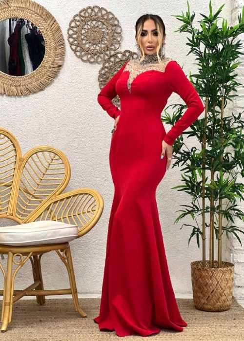 187558 RED COCKTAİL DRESS