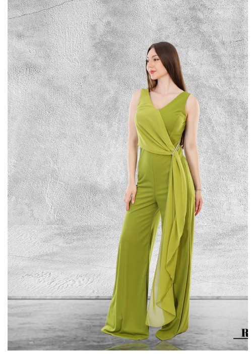 187708 PISTACHIO GREEN COCKTAİL DRESS OVERALLS