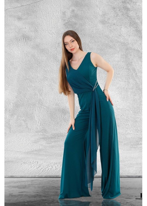 187709 GREEN COCKTAİL DRESS OVERALLS