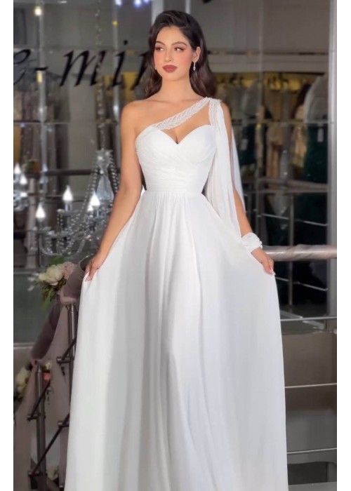 188489 WHITE COCKTAİL DRESS