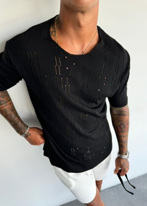 188660 BLACK MEN T-SHIRT KNITWEAR