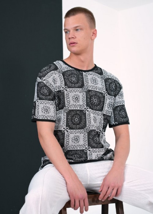 188668 BLACK MEN T-SHIRT KNITWEAR