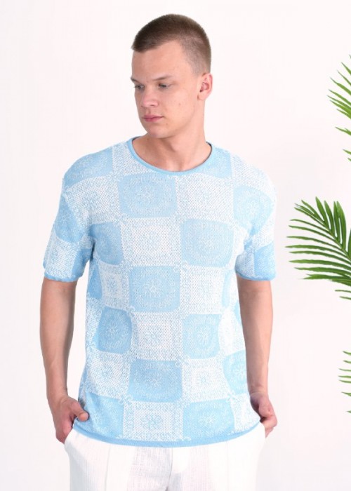 188669 BLUE MEN T-SHIRT KNITWEAR