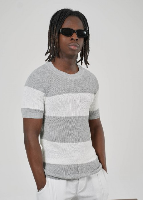 188697 GREY MEN T-SHIRT KNITWEAR