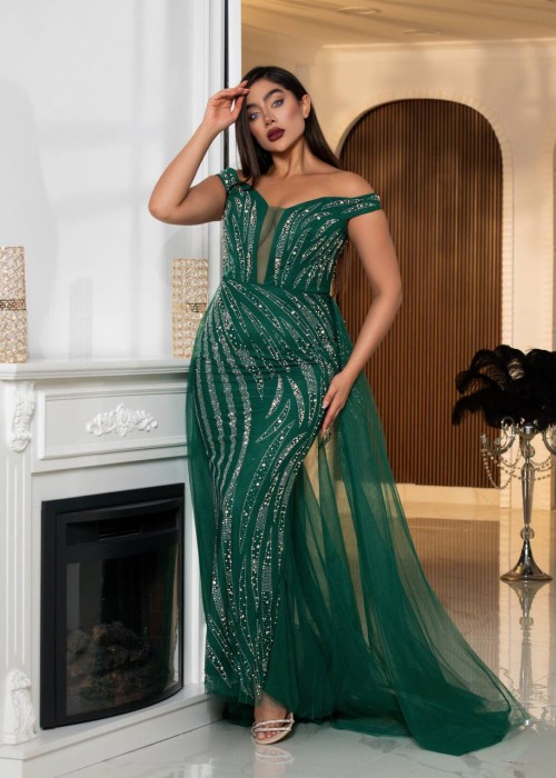 189171 GREEN COCKTAİL DRESS