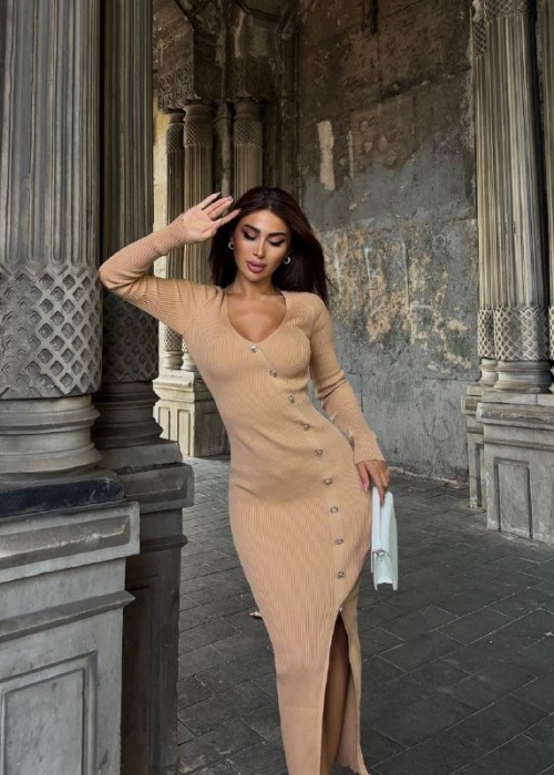 189206 BEIGE DRESS