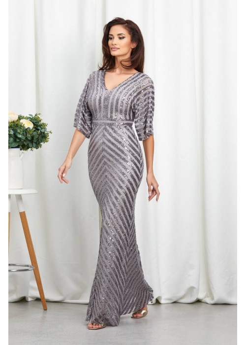 189286 GREY COCKTAİL DRESS