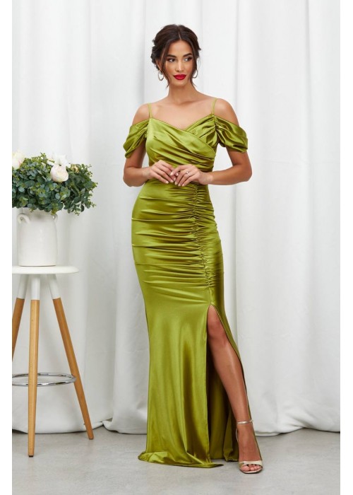 189290 GREEN COCKTAİL DRESS