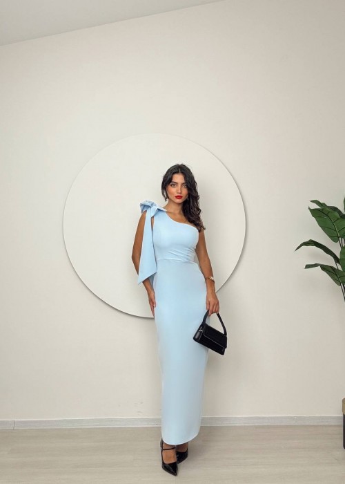 189559 BLUE COCKTAİL DRESS