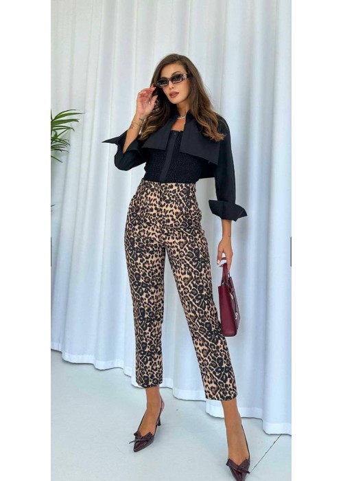 189616 LEOPARD TROUSERS Zara model