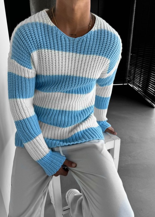 189912 STRIPED MEN'S SWEATER KNITWEAR