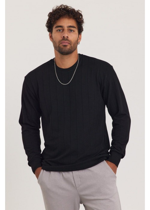 190005 BLACK MEN'S SWEATER Ball fabric