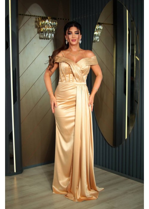 190059 GOLD COCKTAİL DRESS