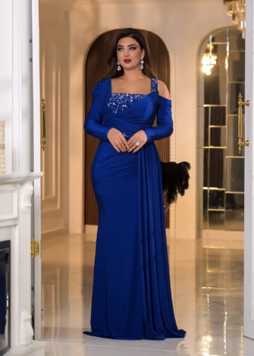 190064 BLUE COCKTAİL DRESS